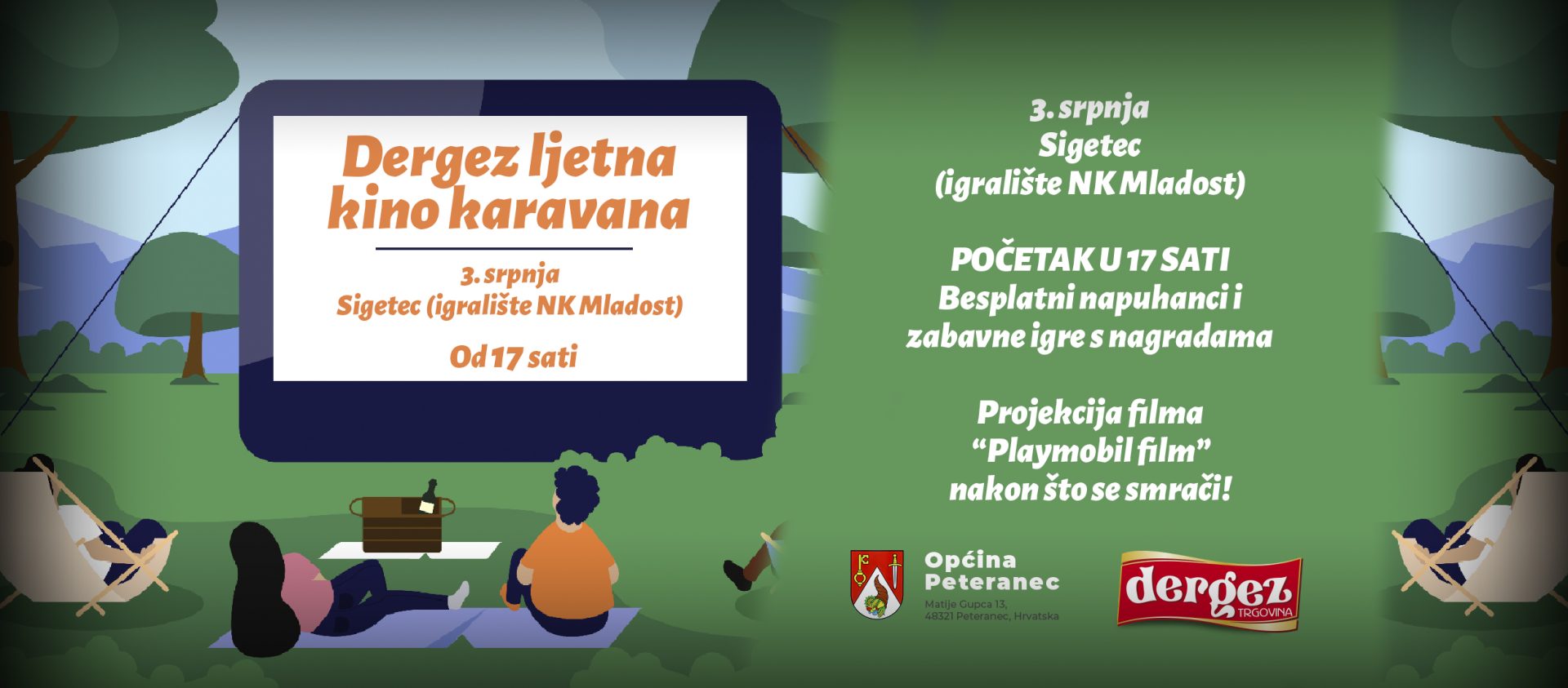 Dergez i Općina Peteranec vas pozivaju na kino na otvorenom u Sigecu