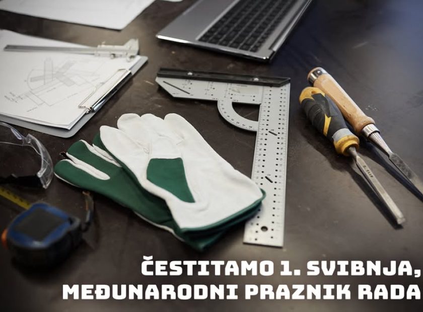 Close-up of table with document laptop and work tools preparing for manual work